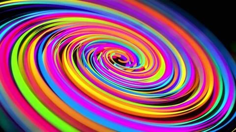 Stylish creative abstract background in 4k. colored lines swirling in spiral fly Stock Footage 136459912