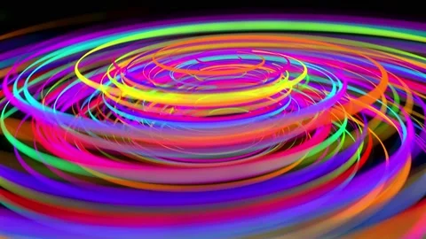 Stylish creative abstract background in 4k. colored lines swirling in spiral fly Stock Footage 136459988