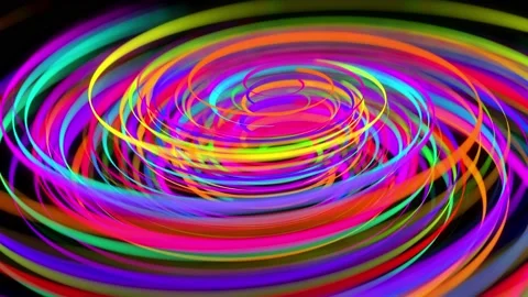Stylish creative abstract background in 4k. colored lines swirling in spiral fly Stock Footage 136460008