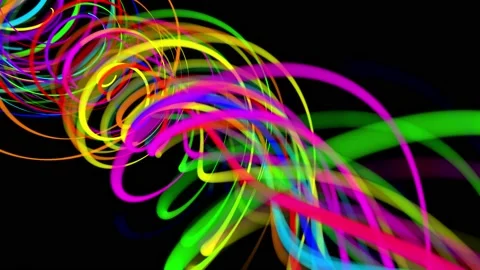 Stylish creative abstract background in 4k. colored lines swirling in spiral fly Stock Footage 136460309