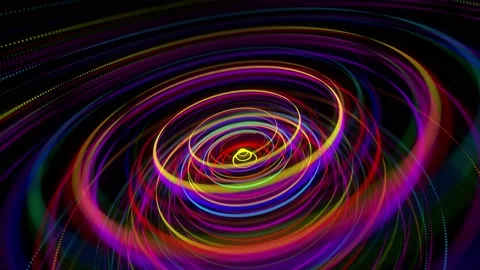 Stylish creative abstract background in 4k. colored lines swirling in spiral fly Stock Footage 136460428