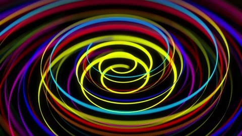 Stylish creative abstract background in 4k. colored lines swirling in spiral fly Stock Footage 136460459