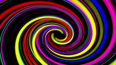 Stylish creative abstract background in 4k. colored lines swirling in spiral fly Stock Footage 136460461