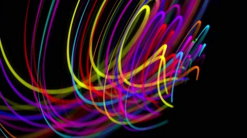 Stylish creative abstract background in 4k. colored lines swirling in spiral fly Stock Footage 136460500