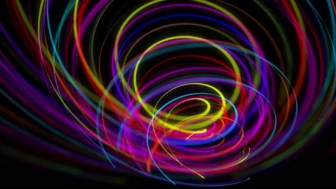 Stylish creative abstract background in 4k. colored lines swirling in spiral fly Stock Footage 136460534