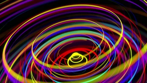 Stylish creative abstract background in 4k. colored lines swirling in spiral fly Stock Footage 136460547