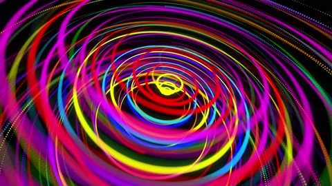 Stylish creative abstract background in 4k. colored lines swirling in spiral fly Stock Footage 136460621