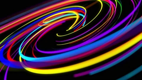 Stylish creative abstract background in 4k. colored lines swirling in spiral fly Stock Footage 136460680