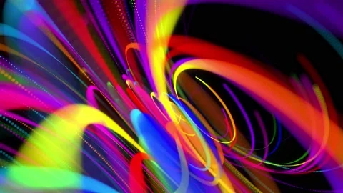 Stylish creative abstract background in 4k. colored lines swirling in spiral fly Stock Footage 136460682