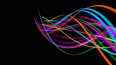 Stylish creative abstract background in 4k. colored lines swirling in spiral fly Stock Footage 136460736