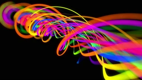 Stylish creative abstract background in 4k. colored lines swirling in spiral fly Stock Footage 138076541