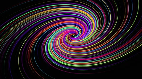 Stylish creative abstract background in 4k. colored lines swirling in spiral fly Stock Footage 141676254