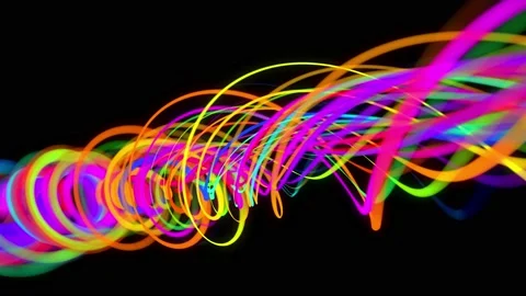 Stylish creative abstract background in 4k. colored lines swirling in spiral fly Stock Footage 141676598