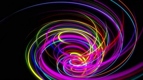 Stylish creative abstract background in 4k. colored lines swirling in spiral fly Stock Footage 141676603