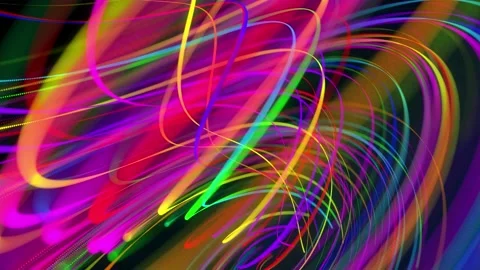 Stylish creative abstract background in 4k. colored lines swirling in spiral fly Stock Footage 141676638