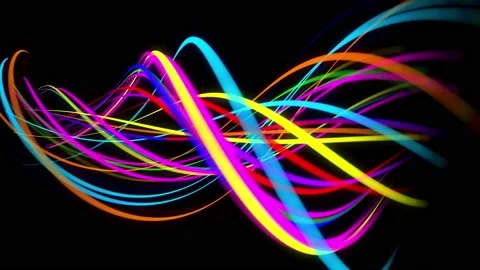 Stylish creative abstract background in 4k. colored lines swirling in spiral fly Stock Footage 141676643
