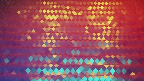 Stylish creative abstract low poly background in 4k. Abstract waves move on Stock Footage 136470450