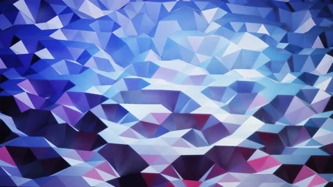Stylish creative abstract low poly background in 4k. Abstract waves move on Stock Footage 136470805