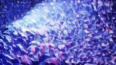 Stylish creative abstract low poly background in 4k. Abstract waves move on Stock Footage 136470846