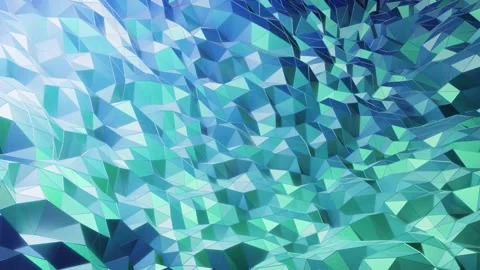 Stylish creative abstract low poly background in 4k. Abstract waves move on Stock Footage 136470850