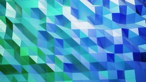 Stylish creative abstract low poly background in 4k. Abstract waves move on Stock Footage 137504991