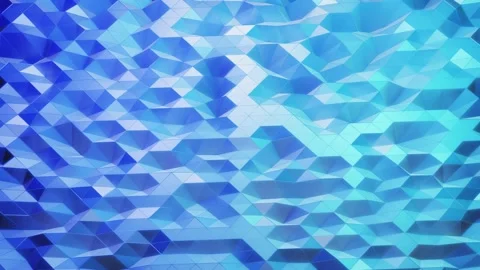 Stylish creative abstract low poly background in 4k. Abstract waves move on Stock Footage 138133226