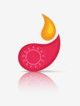 Stylish creative diya Stock Illustration