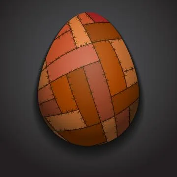 Stylish creative patchwork easter egg, Logo mock up template. Stockillustratie