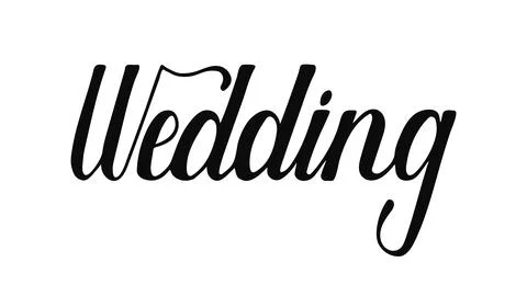 Stylish cursive hand drawn lettering Weddingl for use in invitations or celeb Stock Illustration