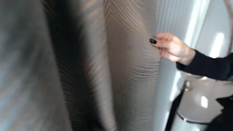 Stylish Curtains: Elevate Your Living Space 스톡 동영상 306445793