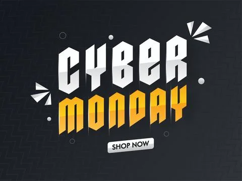 Stylish Cyber Monday Text with Triangle Elements on Black Zig Zag Pattern B.. 스톡 일러스트