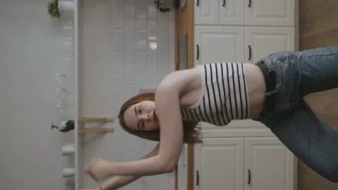 A stylish dancer dancing at home. Cool party at home. Alone. Video stock 158158366