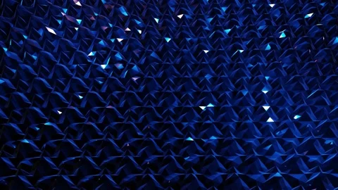 Stylish dark abstract low poly background in 4k. Abstract waves move on glossy Stock Footage 136469997