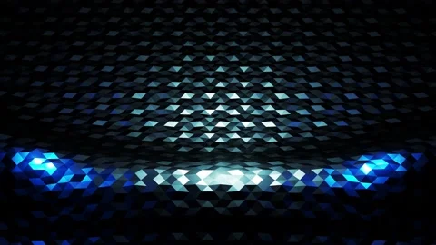 Stylish dark abstract low poly background in 4k. Abstract waves move on glossy Stock Footage 136470246