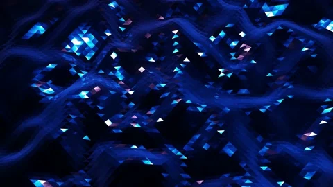 Stylish dark abstract low poly background in 4k. Abstract waves move on glossy Stock Footage 137504431