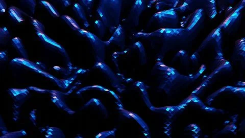 Stylish dark abstract low poly background. Abstract waves on glossy metallic Stock Illustration