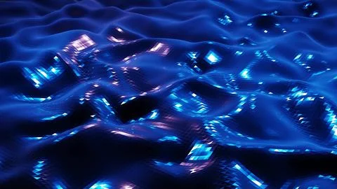 Stylish dark abstract low poly background. Abstract waves on glossy metallic Stock Illustration