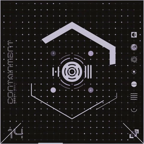 Stylish Dark Grey Icon Dot Grid Panel 14 Stock Footage 294040317