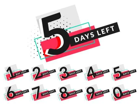 Stylish days countdown timer design Stockillustratie
