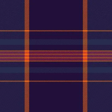 Stylish deep blue and orange plaid pattern.  Perfect for fall fashion, textil Stock Illustration