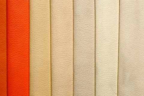Stylish dermatin samples for your interior close-up. Stock Photos