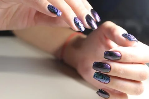 Stylish design of manicure Stock Photos