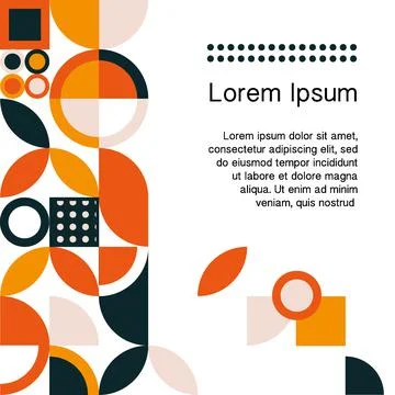 Stylish design with text, flat geometric shapes Stock Illustration