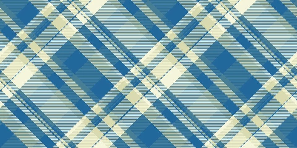 Stylish diagonal plaid pattern in calming blue and cream tones. Perfect for t 스톡 일러스트