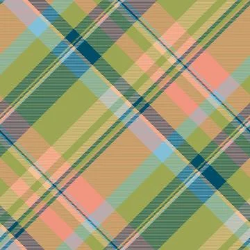 Stylish diagonal plaid pattern in soft pastel and teal tones.  Perfect for te Stock Illustration