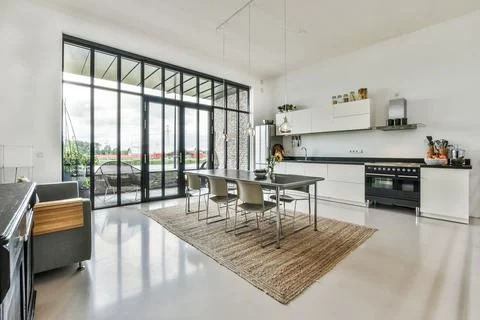 Stylish dining room Stock Photos