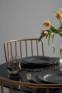 Stylish dining table with chairs Foto stock