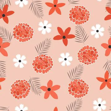 Stylish ditsy floral seamless pattern. Background design of abstract flowers Illustrazione stock