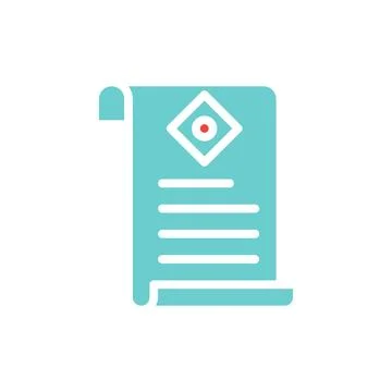 Stylish Document Icon in Blue and White Colors Stock Illustration