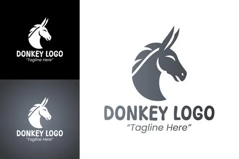 Stylish Donkey Logo Design for Luxury Branding Stock Illustration